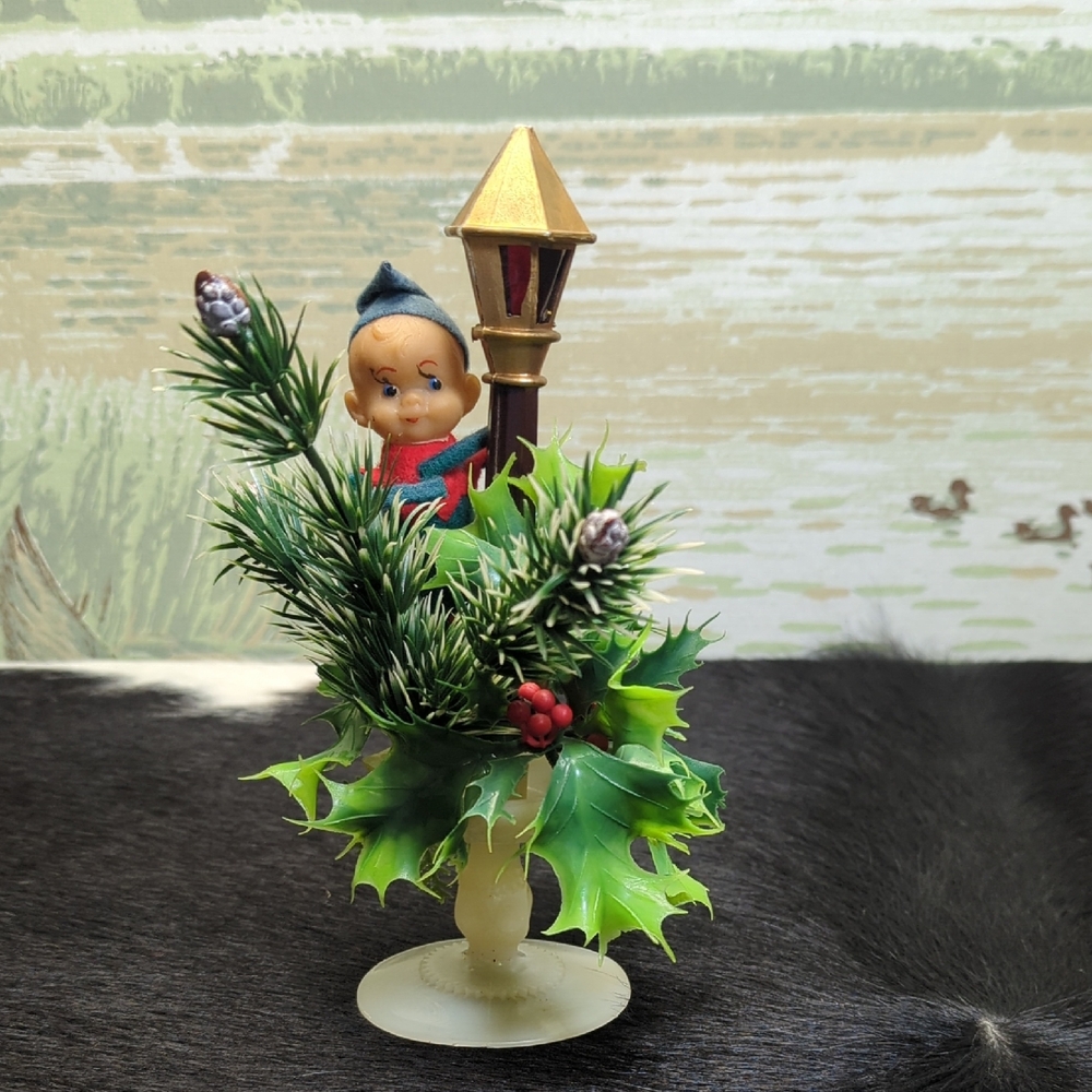 Vintage Christmas Elf Faux Greenery Decoration
